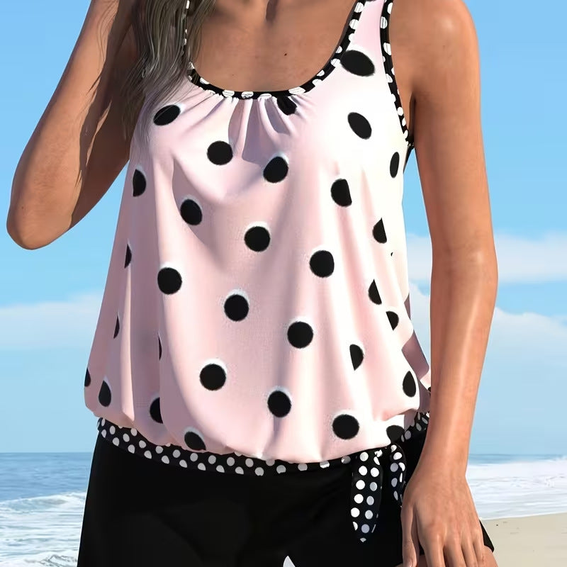 Womens Floral Print Plus Size Two Piece Swimsuit