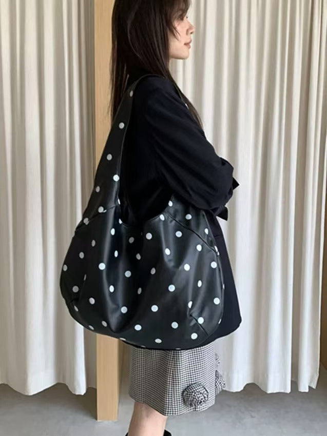 Women's Retro Polka Dot Large Capacity Tote Bag