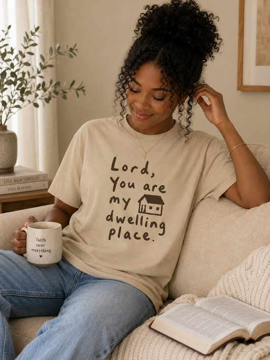 "Herr, Du bist meine Wohnung" Christliches T-Shirt mit Glaubensbotschaft
