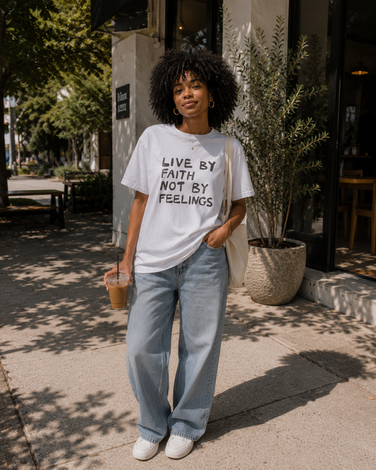 Live By Faith Not By Feelings Comfort Colors Christian T-Shirt