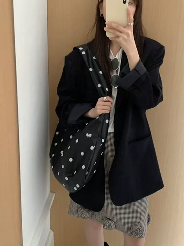 Women's Retro Polka Dot Large Capacity Tote Bag