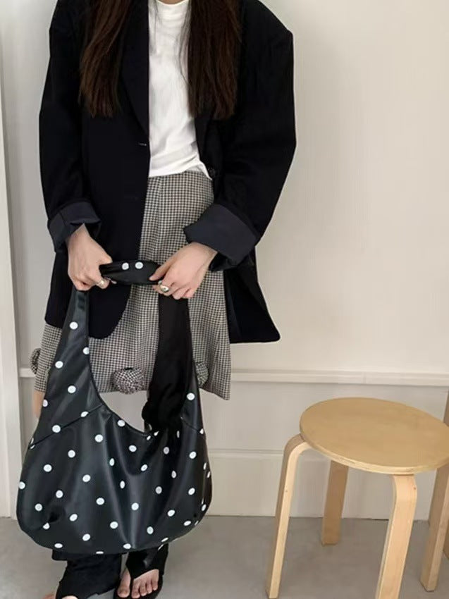 Women's Retro Polka Dot Large Capacity Tote Bag